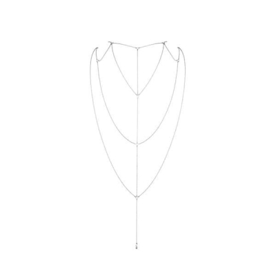 Цепочка для спины Bijoux Indiscrets Magnifique Back and Cleavage Chain – Серебристый, украшение для тела