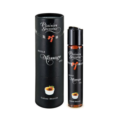 Массажное масло Plaisirs Secrets Creme Brulee (59 мл) с афродизиаками, съедобное, подарочная упаковка