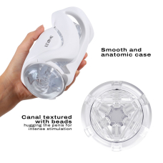 Прозорий Мастурбатор у білій колбі – Dorcel Deep Blow White