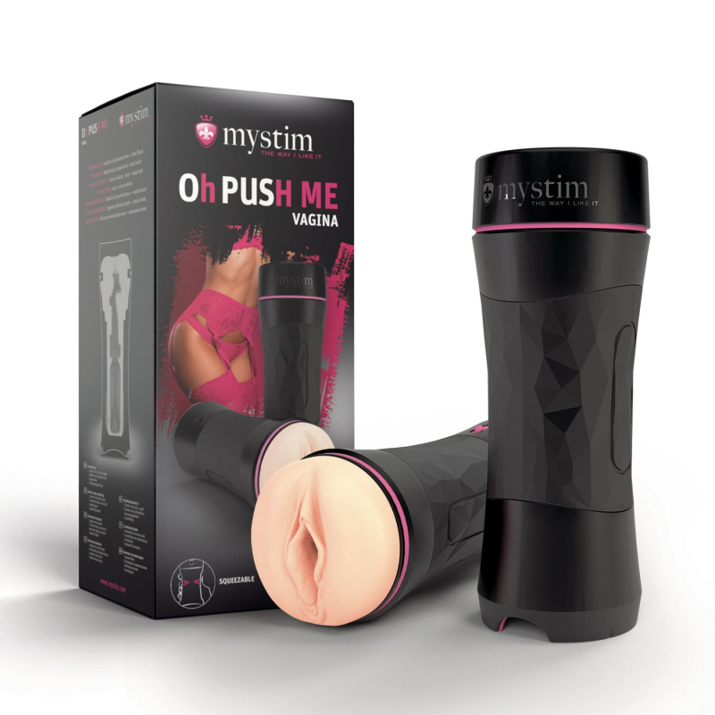 Мастурбатор вагіна Mystim O(h) Push Me – зі стисненням та регульованим вакуумом