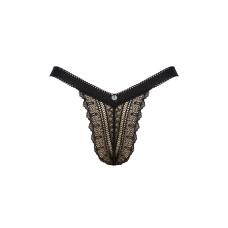 Мереживні трусики із заниженою талією Obsessive Estiqua panties M/L, чорні