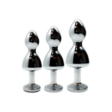 Металева анальна пробка Wooomy Lollypop Double Ball Metal Plug Blue M діаметр 3,1 см, довжина 9,4 см