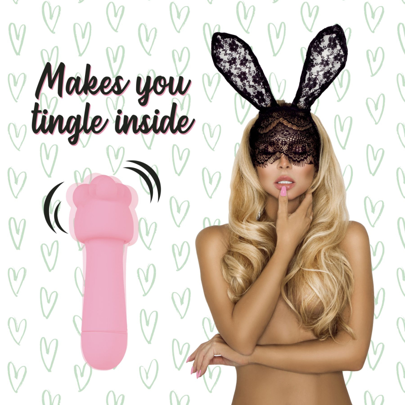 Міні вібратор з двома насадками – FeelzToys Mister Bunny Pink – оснащений 10 унікальними вібраціями, водозахист