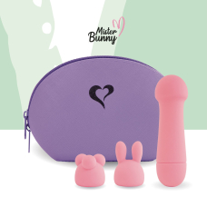 Міні вібратор з двома насадками – FeelzToys Mister Bunny Pink – оснащений 10 унікальними вібраціями, водозахист