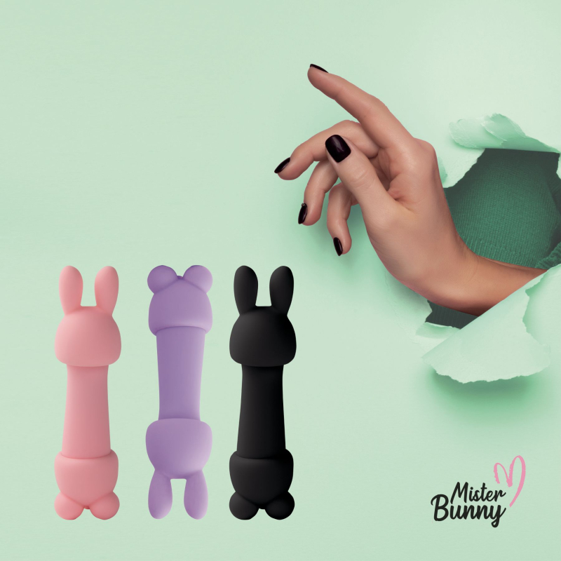 Міні вібратор з двома насадками – FeelzToys Mister Bunny Pink – оснащений 10 унікальними вібраціями, водозахист