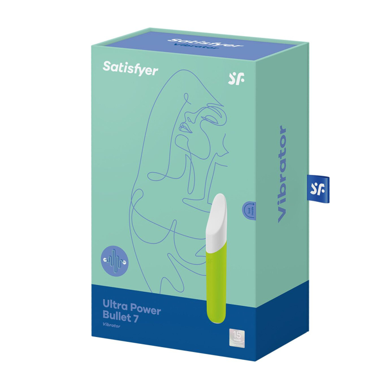 Міні вібратор з гнучким язичком – Satisfyer Ultra Power Bullet 7 Green – 5 режимів, 7 ритмів