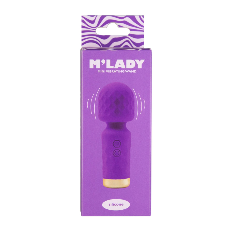 Мини вибромассажер-микрофон - M’Lady Mini Vibrating Wand, фиолетового цвета