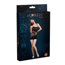Мінісукня на одне плече Moonlight Model 12 XS–L Чорний колір, вертикальна бахрома
