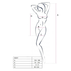 Мінісукня з вертикальним візерунком Passion BS097 One Size, Білий, плетіння з боків