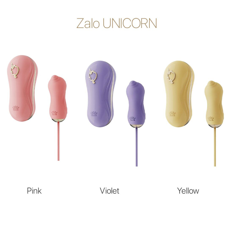 Набір 2в1: віброяйце + вакуум – Zalo UNICORN Violet – 3 режими вакууму, 6 режимів вібрації