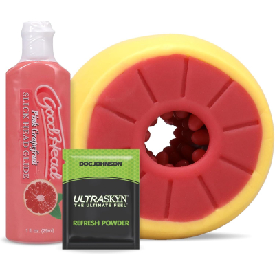 Мастурбатор набір для мінету Doc Johnson – GoodHead Grapefruit Blowjob Set Yellow