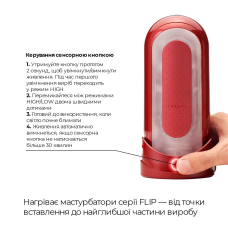 Мастурбатор із нагрівачем – Tenga Flip Zero Red + Flip Warmer