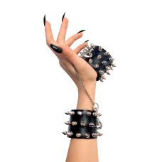 Наручники з шипами Art of Sex – Rose Spiked Leather Handcuffs, натуральна шкіра