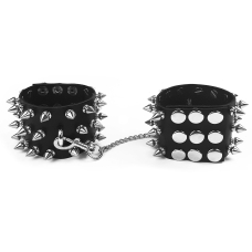Наручники з шипами Art of Sex – Rose Spiked Leather Handcuffs, натуральна шкіра