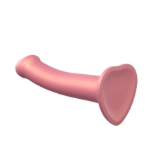 Насадка для страпона Strap-On-Me Mono Density Dildo Rose M, диам. 3.3 см, однослойный силикон, гибкий