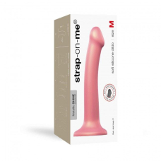 Насадка для страпона Strap-On-Me Mono Density Dildo Rose M, диам. 3.3 см, однослойный силикон, гибкий
