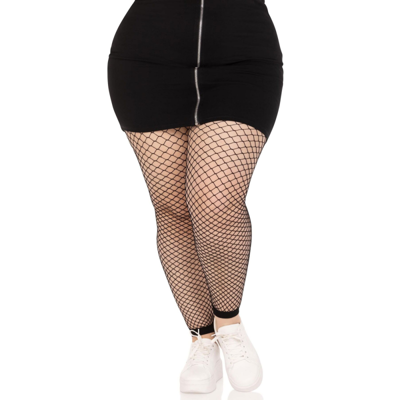 Панчохи Leg Avenue Industrial Net footless tights Чорний 1X/2X