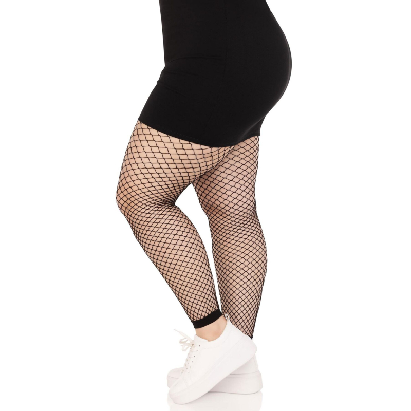 Панчохи Leg Avenue Industrial Net footless tights Чорний 1X/2X