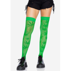 Панчохи з малюнком Leg Avenue 420 Net thigh highs зелений