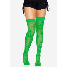 Панчохи з малюнком Leg Avenue 420 Net thigh highs зелений