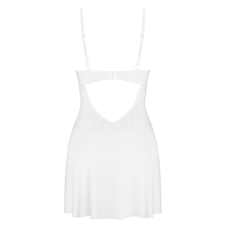Пеньюар Obsessive Alissium chemise & thong, XS/S, кружевной лиф, стринги в комплекте