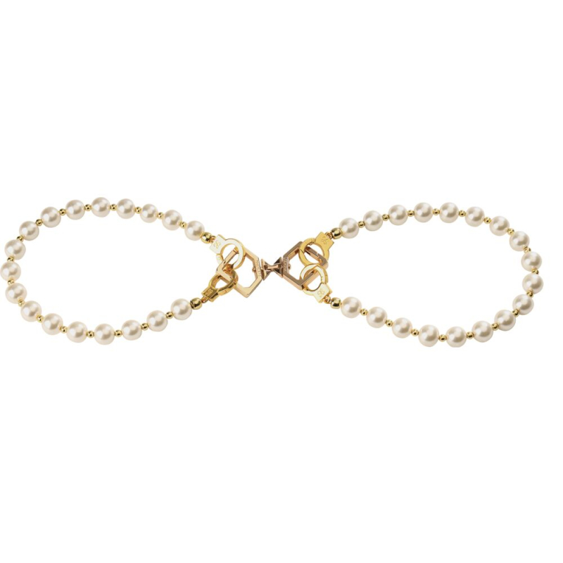 Жемчужные наручники и поножи LOCKINK Pearl Bondage & Restraint Set