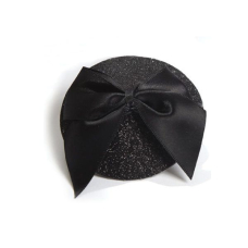 Пестіс Bijoux Indiscrets Burlesque pasties GLITTER and BOW – чорного кольору