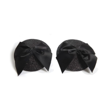 Пестіс Bijoux Indiscrets Burlesque pasties GLITTER and BOW – чорного кольору