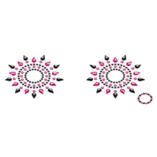 Пестіс з кристалів Petits Joujoux Gloria set of 2 – Black/Pink, прикраса на груди