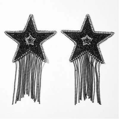 Пестис-звезды с бахромой JSY Nipple Sticker RT236112 Черный цвет, стикеры