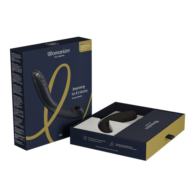 Подвійний вібратор (вакуумний стимулятор + вібратор) – Womanizer OG Dark Grey – 2в1