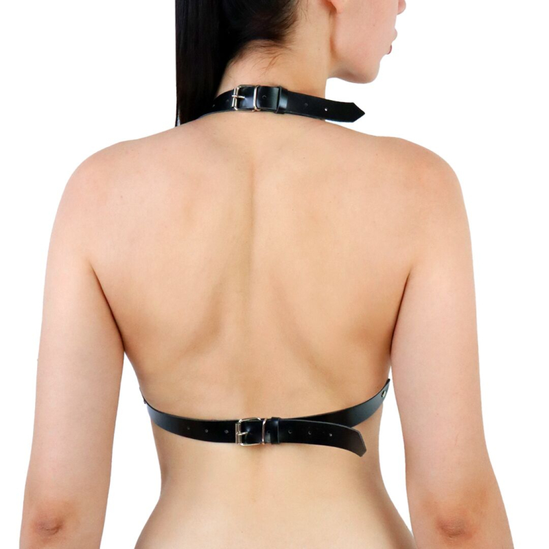 Портупея жіноча з шипами Art of Sex – Demia Leather harness, Чорна L–2XL
