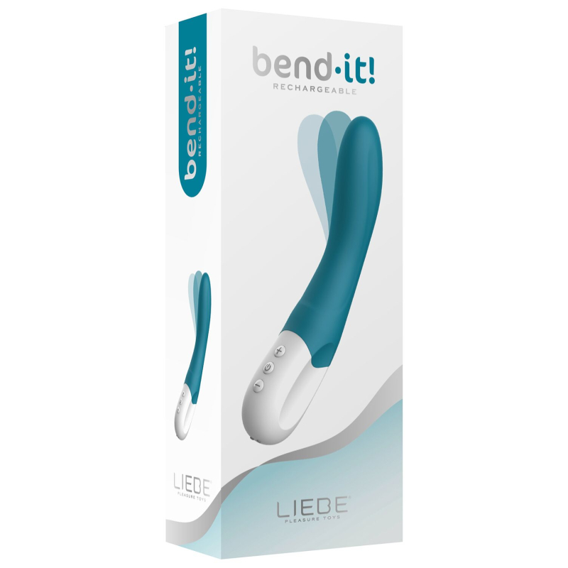 Мощный вибратор для точки G – Liebe Bend It Rechargeable Ocean Blue, 10 вибро-режимов, гибкий ствол