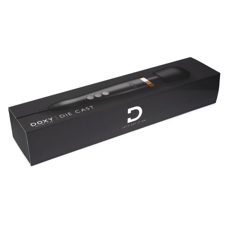Преміальний Вібромасажер – DOXY Die Cast Matte Black, покриття з 24-каратного золота, живлення 220 В