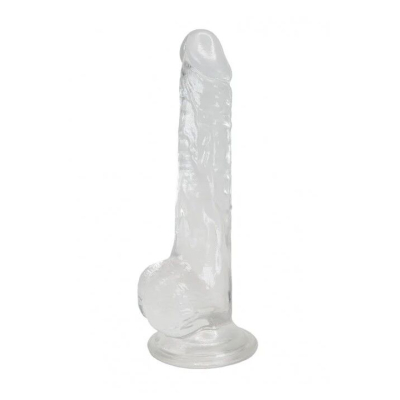 Прозрачный фаллоимитатор Alive Jelly Dildo Lusty, TPE, с присоской, длина 18 см, диаметр 3.2 см