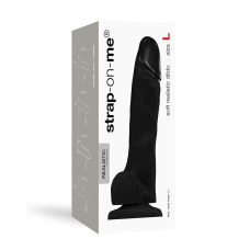 Реалістичний фалоімітатор Strap-On-Me Soft Realistic Dildo Black, розмір L, довжина 19 см