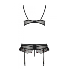Сексуальный комплект с поясом для чулок Passion LOVELIA SET S/M, черный