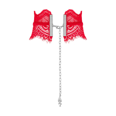 Широкий мереживний чокер Obsessive Bergamore choker, червоний