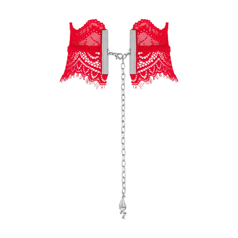Широкий мереживний чокер Obsessive Bergamore choker, червоний