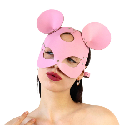 Шкіряна маска мишки Art of Sex – Mouse Mask, колір Рожевий