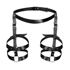 Шкіряні гартери Art of Sex – Melani Leather garters, Чорні L–2XL