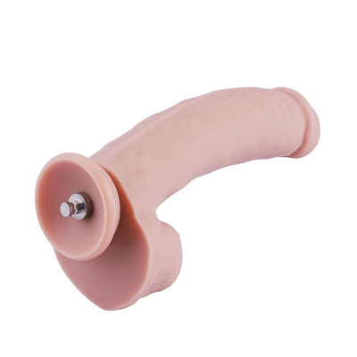 Силиконовый изогнутый фаллоимитатор для секс-машин Hismith Silicone Dildo, система KlicLok, длина 21 см
