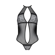 Сітчасте боді з мереживом на грудях Passion SATARA BODY 2XL/3XL чорний колір