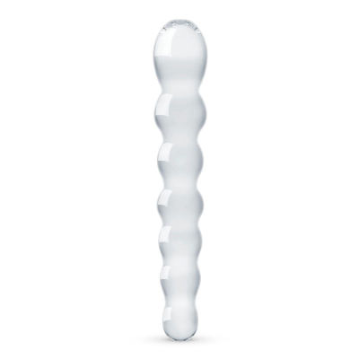 Рельефный стеклянный дилдо Gildo Glass Dildo No. 19 20 см в форме бусин