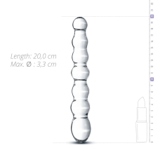 Скляний фалоімітатор у вигляді намистин Gildo Glass Dildo No. 19, довжина 20 см