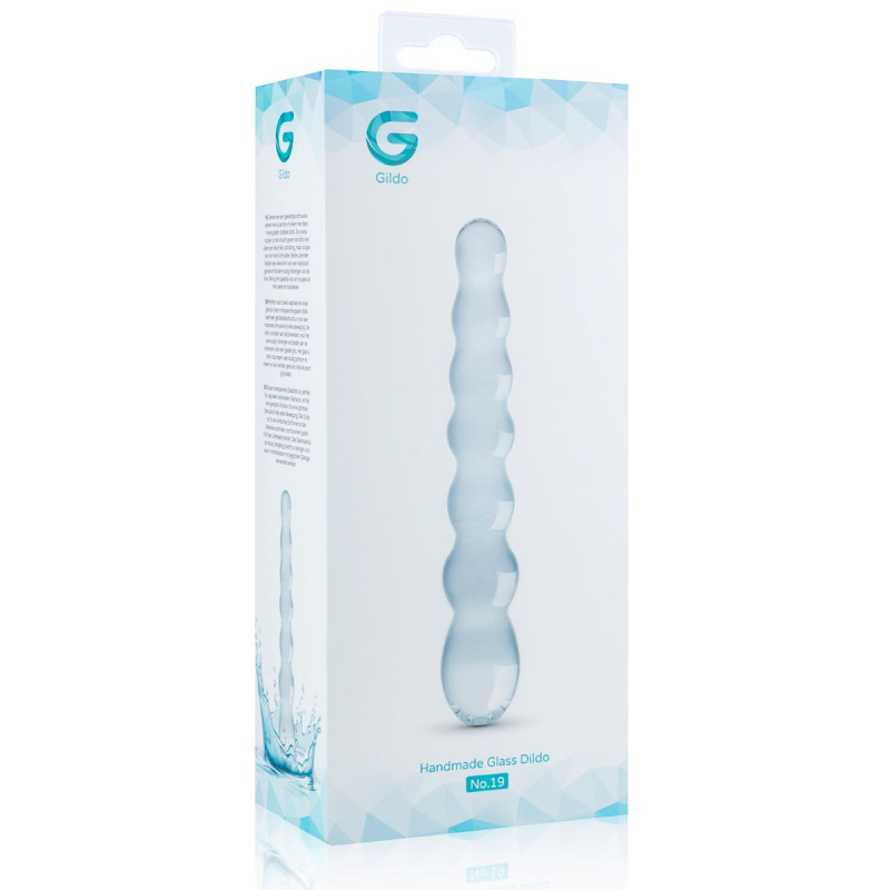 Скляний фалоімітатор у вигляді намистин Gildo Glass Dildo No. 19, довжина 20 см