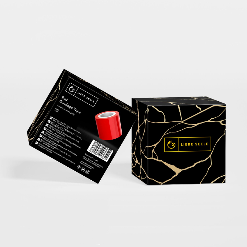 Скотч для бондажа Liebe Seele Bondage Tape Red 25 м, не липнет к коже и волосам, без следов