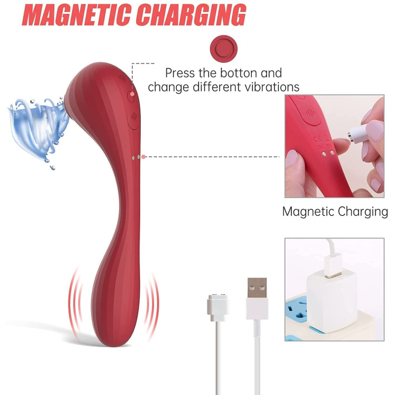 Смарт вакуумний стимулятор – Magic Motion Bobi Red – вагінально-кліторальна стимуляція, керування на відстані