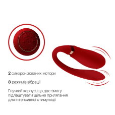 Смарт вібратор для пар з пультом – Zalo Fanfan Set Bright Red – 8 режимів вібрації, 2 мотори