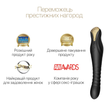 Смарт вібратор-пульсатор з кристалом Swarovski – Zalo King Obsidian Black – керування на відстанні з телефона